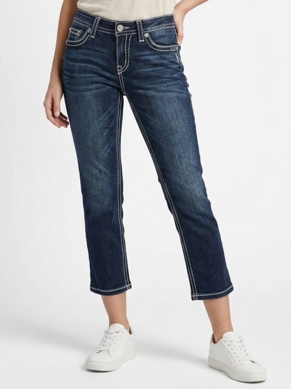 Silver Frances Capri Jeans Women's Dark Indigo Jeans